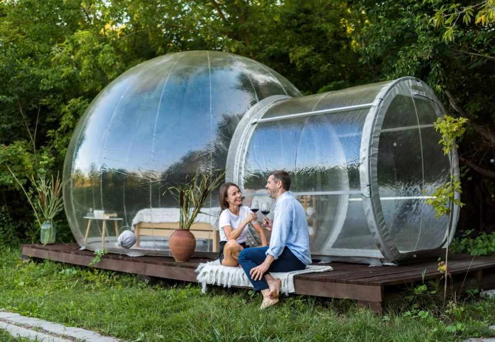 sleeping in a bubble tent