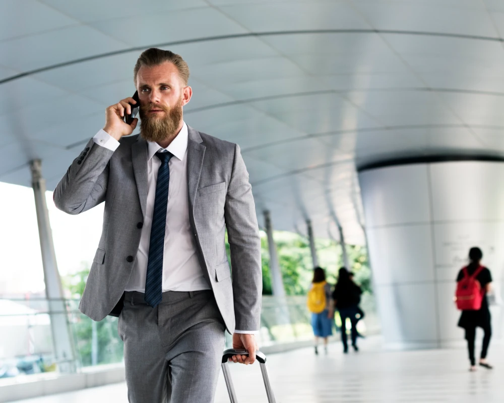 leather luggage trolley bag